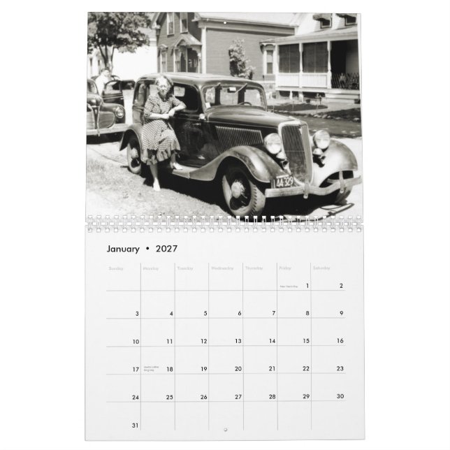 2011 Old Cars and People Calendar (Jan 2027)