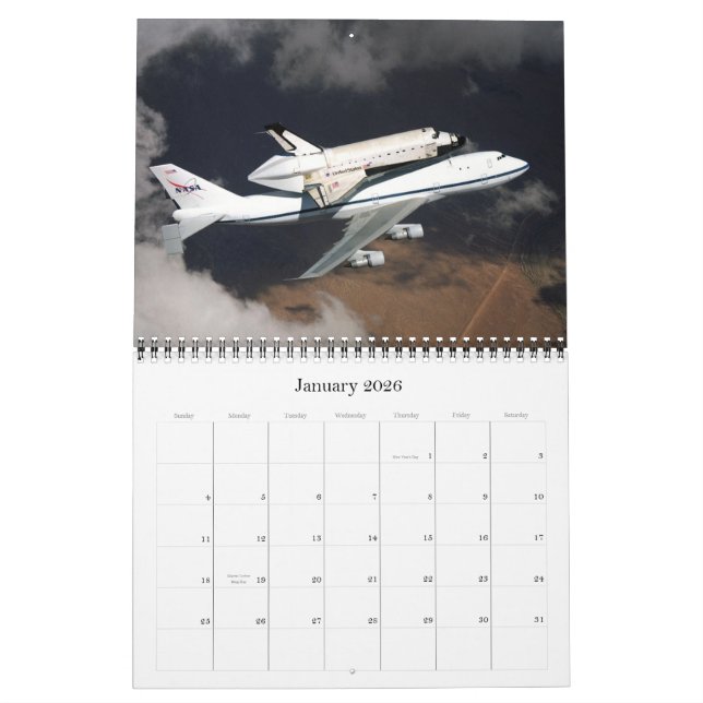 2011 Space Shuttle Tribute calendar (Jan 2026)