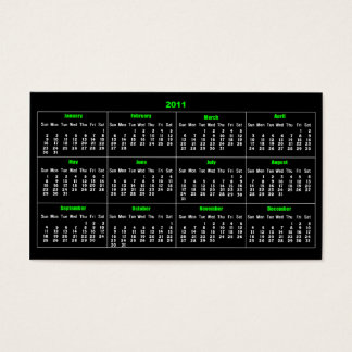 2011 Wallet Calendar Pocket Card