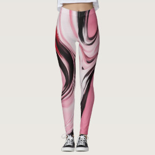20125 abstract pink spandex leggings