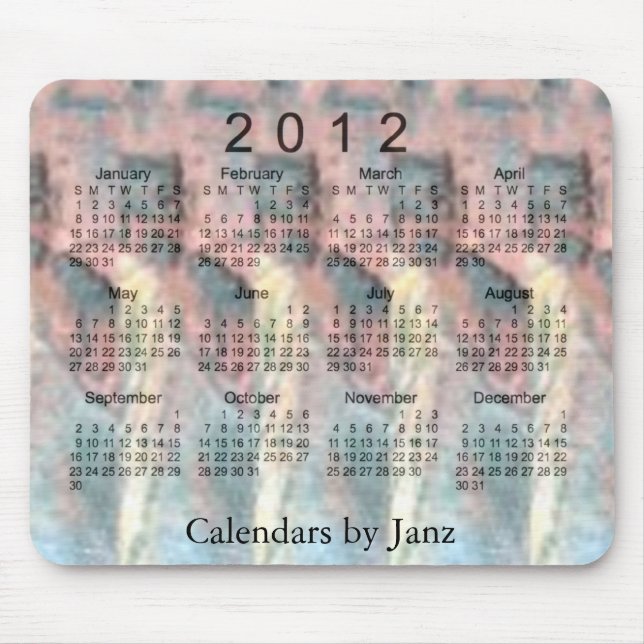 2012 3D Calendar Mouse Pad (Front)