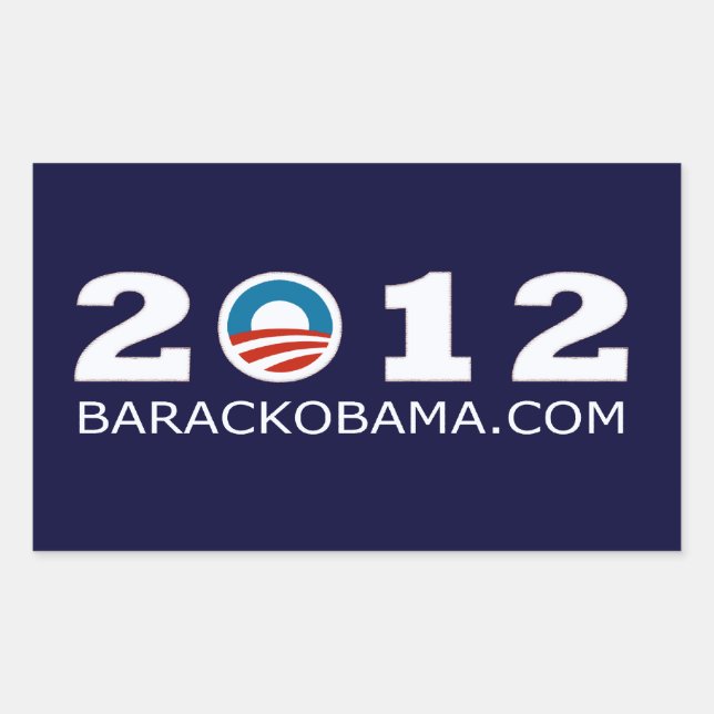 2012 Barack Obama Re-election Design Rectangular Sticker (Front)