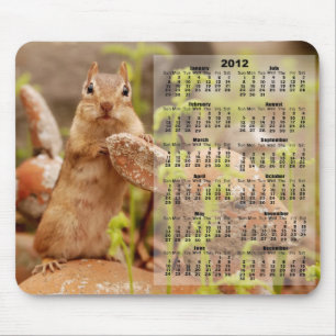 2012 Calendar - Cute Chipmunk Mousepad