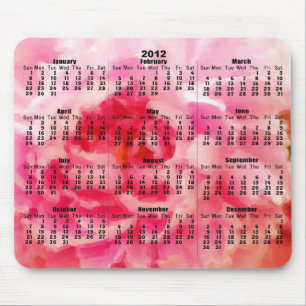 2012 Calendar - Pink Painted Peony Mousepad