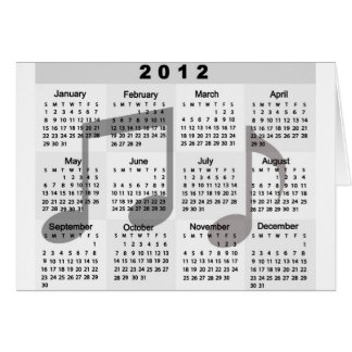 2012 Calendar with Musical Notes print
