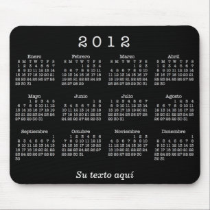 2012 Calendario Españoles Mouse Pad