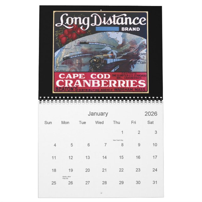 2012 Cranberry Calendar (Jan 2026)