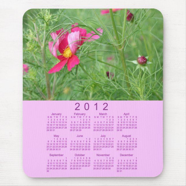 2012 Floral Calendar Mouse Pad (Front)