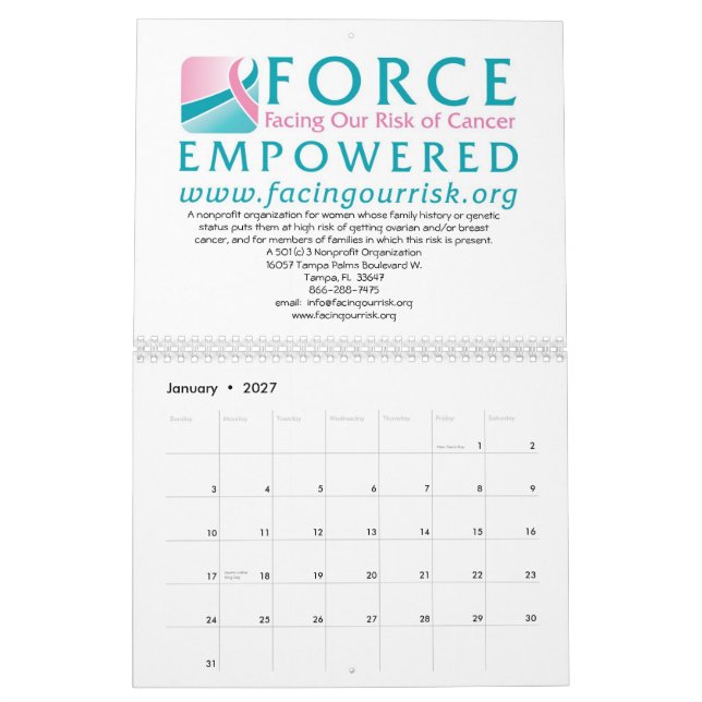 2012 FORCE Calendar  (Promo code-ALLCALENDARS) (Jan 2027)