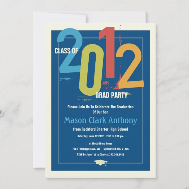 2012 Graduation Fun Party Invitation (Front)