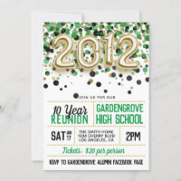 2012 High School College Reunion Invitation