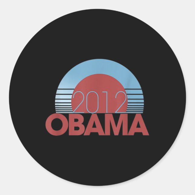 2012 Obama Retro Vintage  Classic Round Sticker (Front)