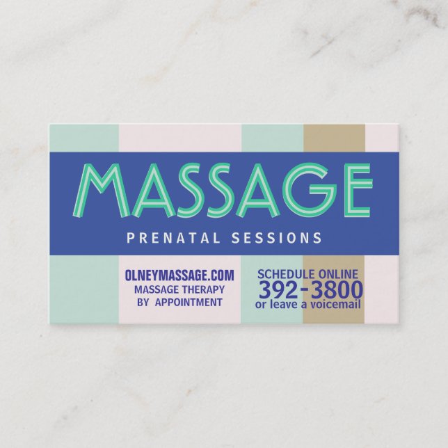 2012 prenatal massage pastel business card (Front)