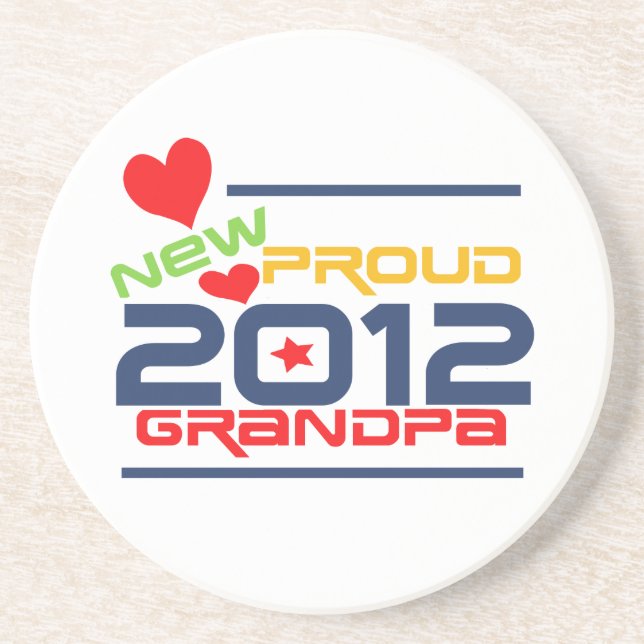2012 Proud Grandpa T-shirts and Gifts Coaster (Front)