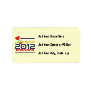 2012 Proud Grandpa T-shirts and Gifts Label