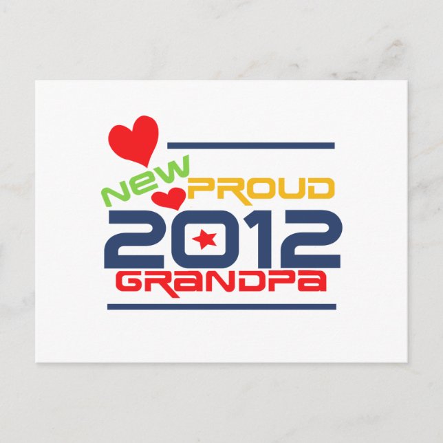 2012 Proud Grandpa T-shirts and Gifts Postcard (Front)