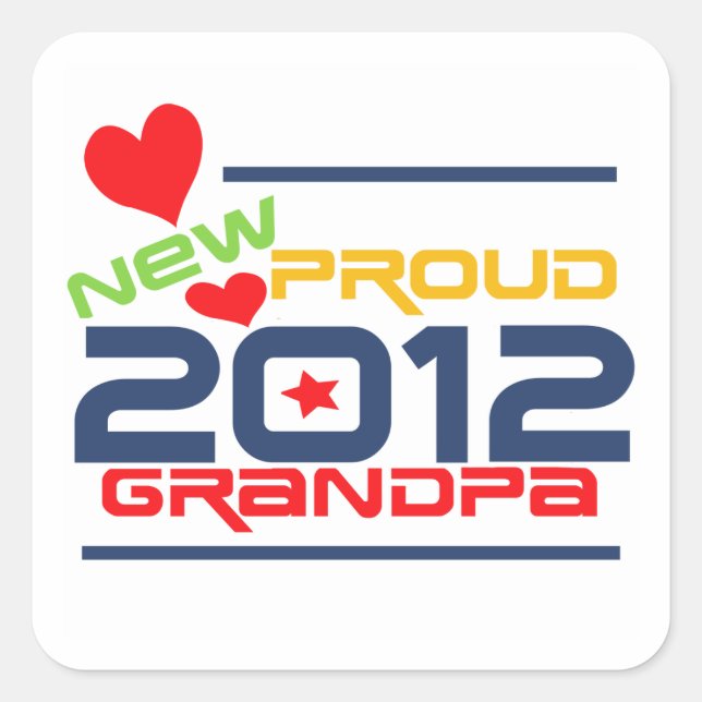 2012 Proud Grandpa T-shirts and Gifts Square Sticker (Front)