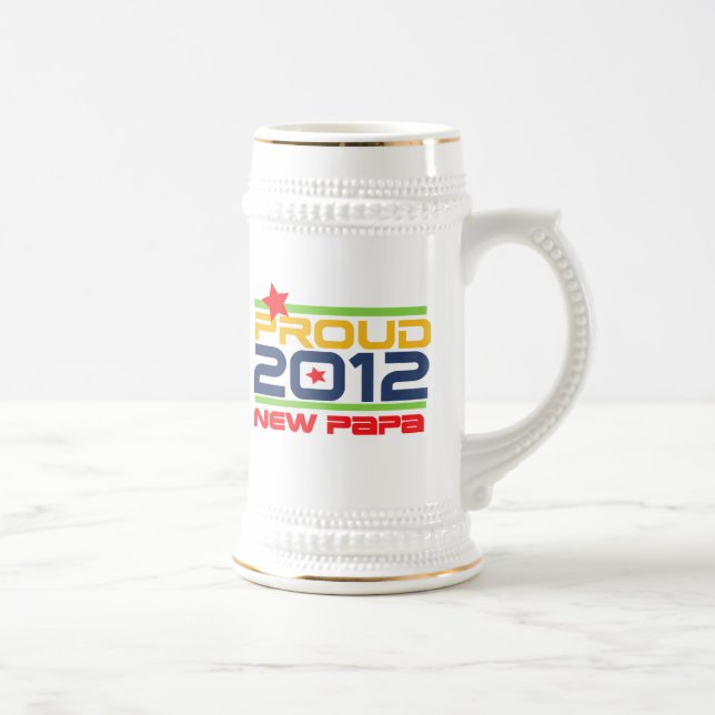 2012 Proud New Papa T-shirts and Gifts Beer Stein (Right)