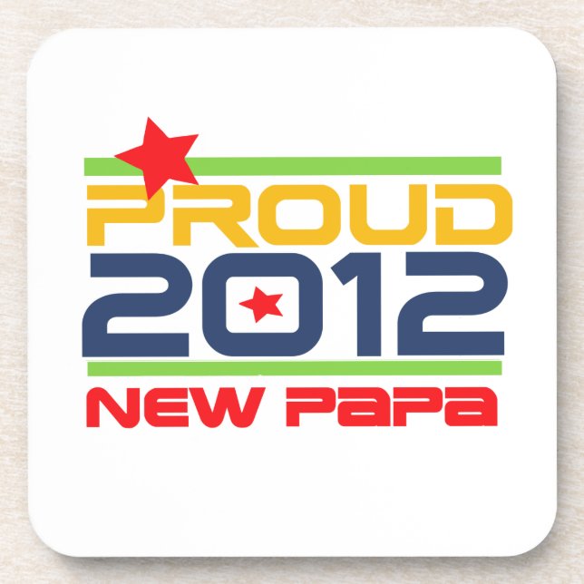 2012 Proud New Papa T-shirts and Gifts Coaster (Front)