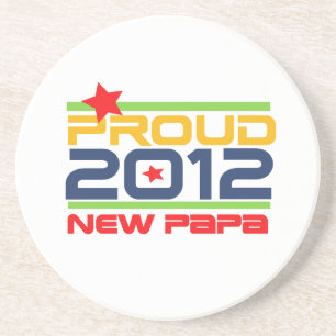 2012 Proud New Papa T-shirts and Gifts Coaster