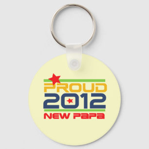 2012 Proud New Papa T-shirts and Gifts Key Ring