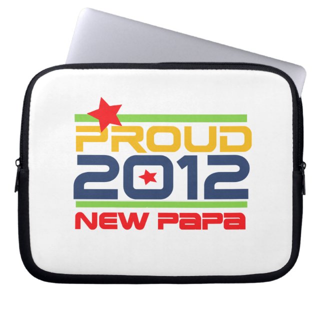 2012 Proud New Papa T-shirts and Gifts Laptop Sleeve (Front)