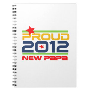 2012 Proud New Papa T-shirts and Gifts Spiral Notebook
