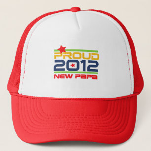 2012 Proud New Papa T-shirts and Gifts Trucker Hat