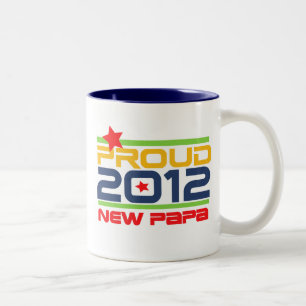 2012 Proud New Papa T-shirts and Gifts Two-Tone Coffee Mug
