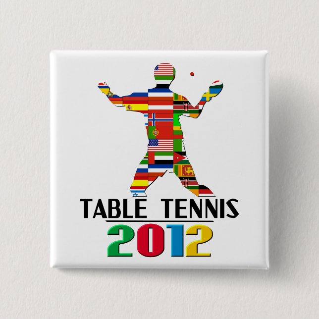 2012: Table Tennis 15 Cm Square Badge (Front)
