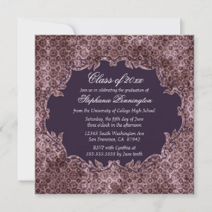 2012 Trendy purple graduation party announcement