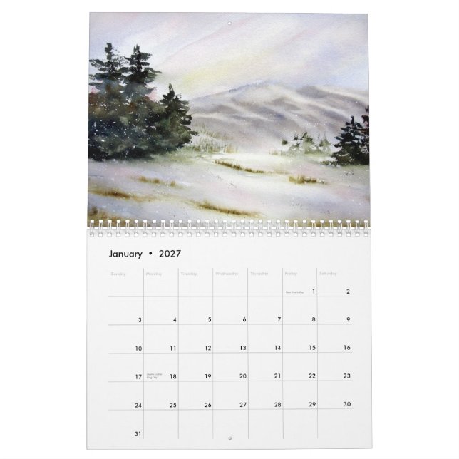 2012 Watercolor Calendar by Lin Frye (Jan 2027)