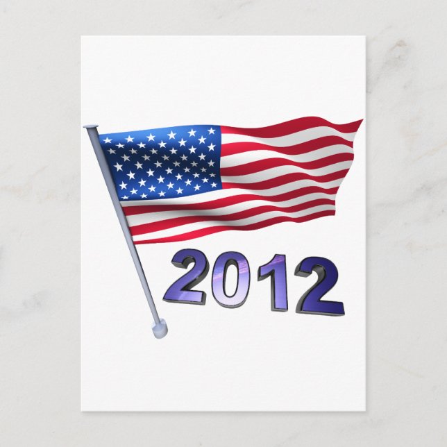 2012 with USA flag Postcard (Front)