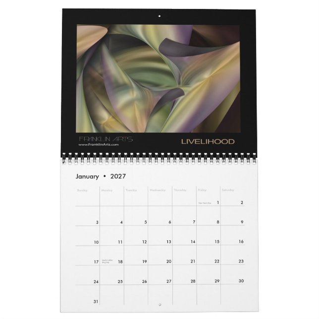 2013 Abstract Art Calendar (Jan 2027)