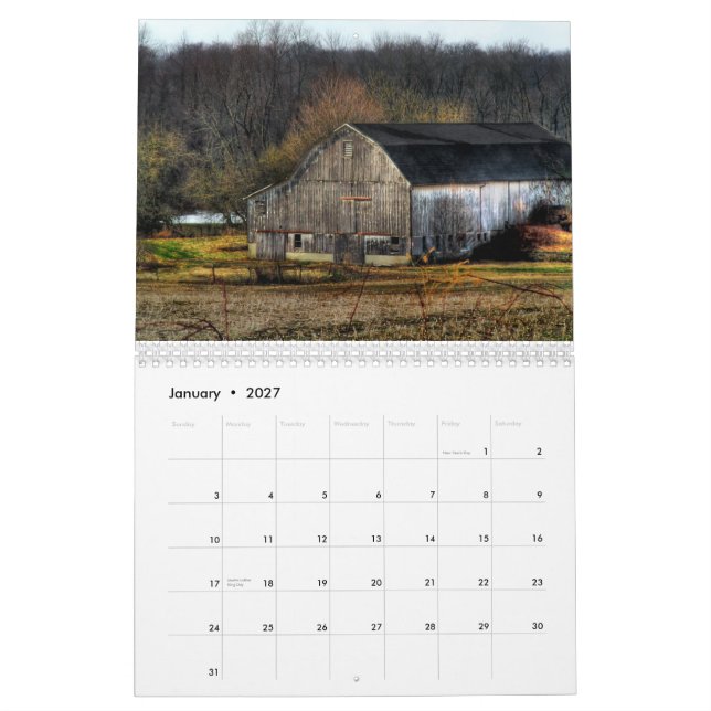 2013 Big Old Barns calendar (Jan 2027)
