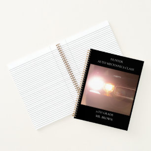 2013 Black Muscle Car  Lights School Sports Car Notebook