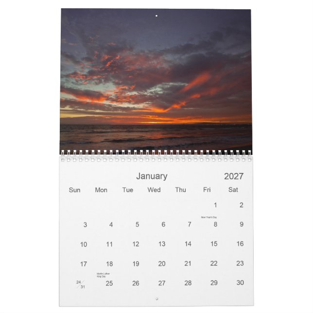 2013 Calendar - California Sunsets (Jan 2027)