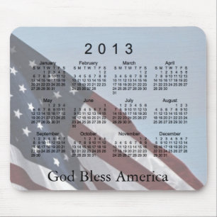 2013 Calendar God Bless America Mouse Pad