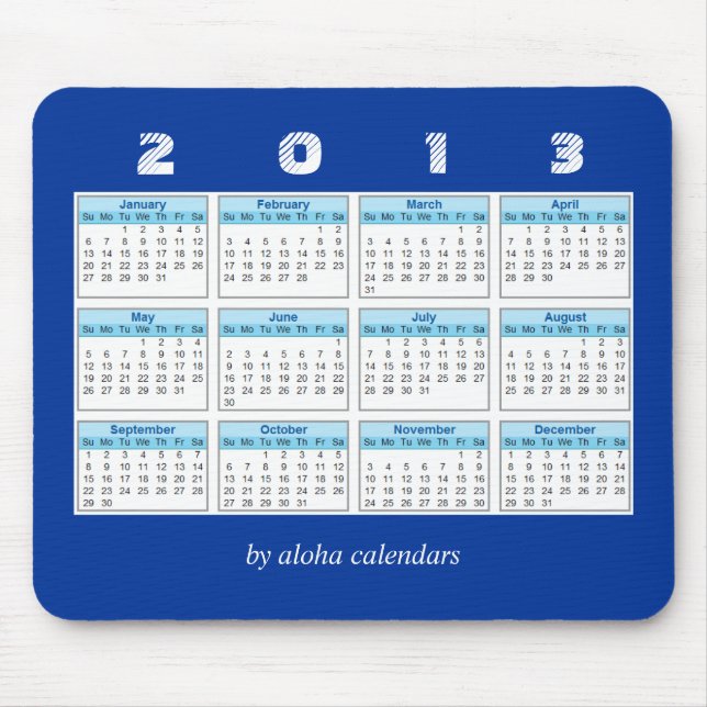 2013 Calendar Mousepad (Front)