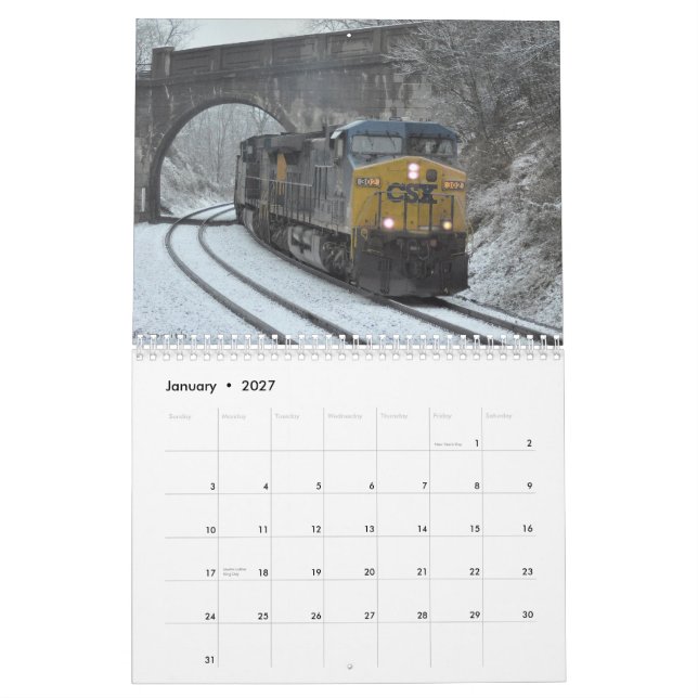 2013 Coal Train Calendar (Jan 2027)
