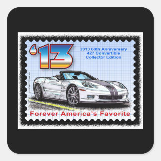 2013 Corvette 60th Anniversary Convertible Square Sticker