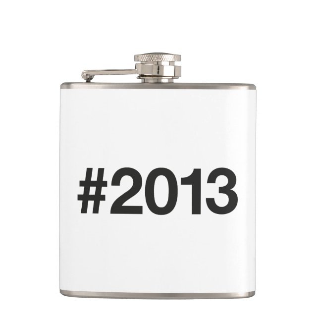 2013 Hashtag 12 Birthday Anniversary Hip Flask (Front)