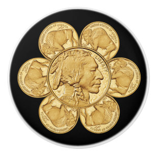 2013 Indian ~ American Buffalo ~ Gold Coin ~ * ~ Ceramic Knob