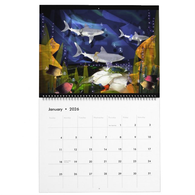 2013 Large Sea-Life art calendar by Valxart.com (Jan 2026)
