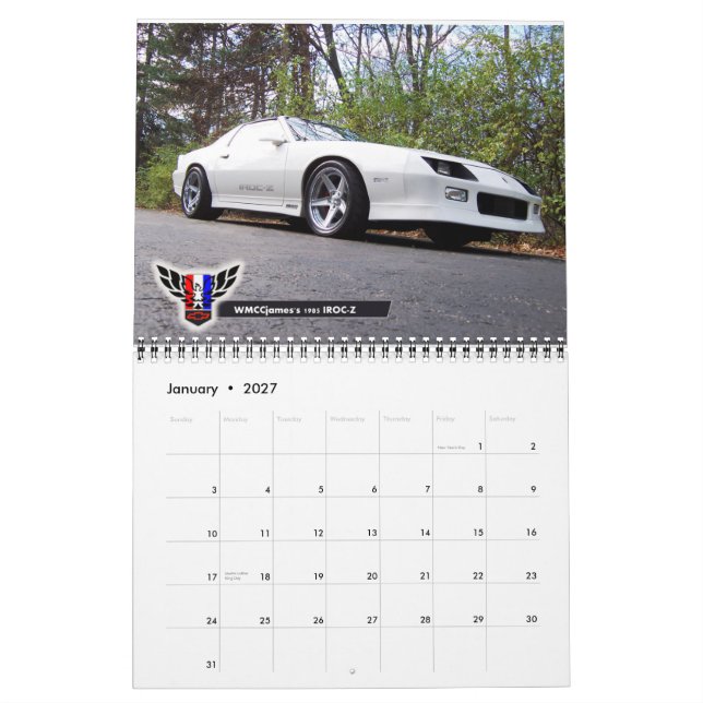2013 Michigan FBody Calendar - January to March! (Jan 2027)
