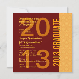 2013 or Any Year Graduation Sienna Gold G436 Invitation