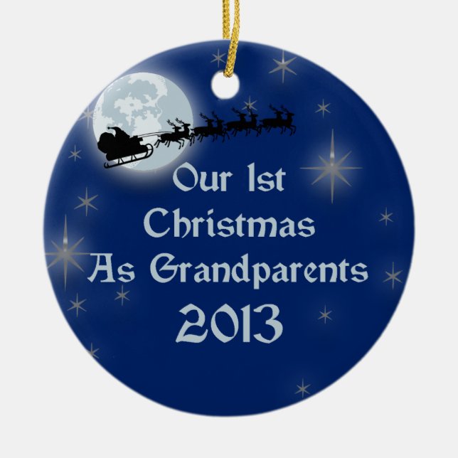 2013 Our 1st Christmas As Grandparents Ceramic Tree Decoration (Front)