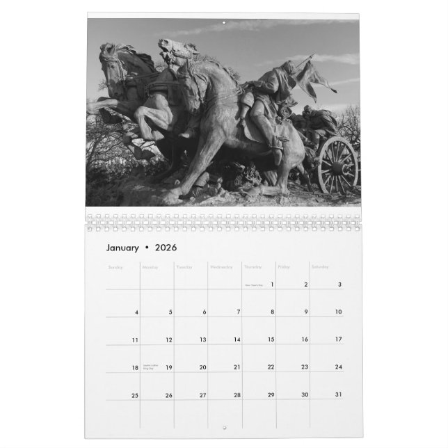 2013 Washington DC Black and White Calendar (Jan 2026)