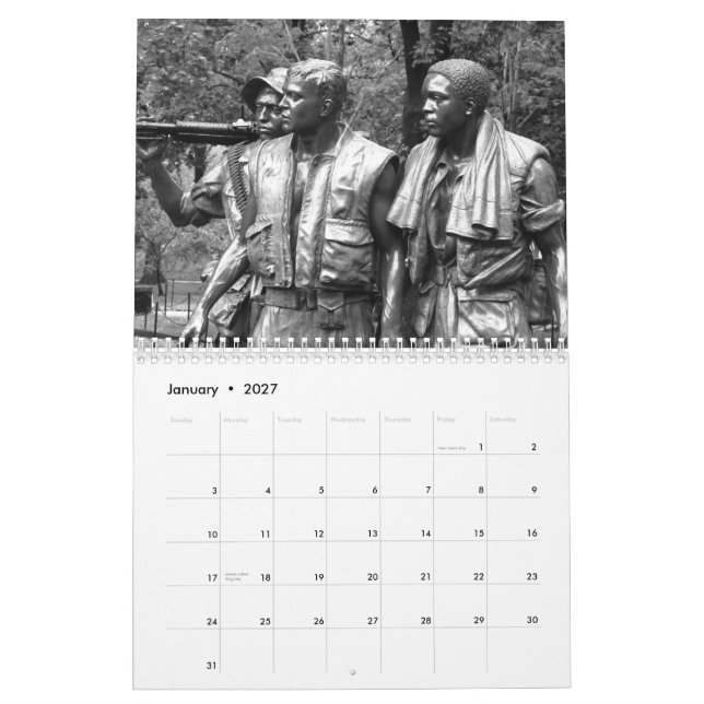 2013 Washington DC Black and White Photos Calendar (Jan 2027)