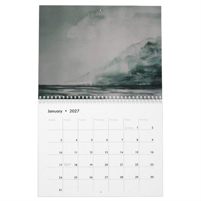 2013 Watercolor Calendar (Jan 2027)